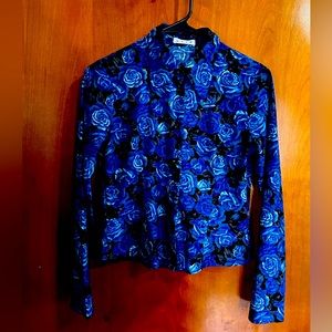 Blue Roses Button-Down Shirt
